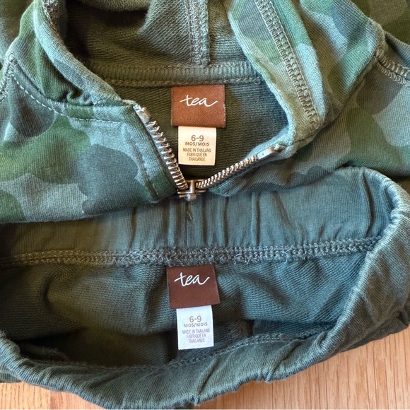 NWOT Tea Collection Baby Boy Two Piece Set- Camo Hoodie with Matching Shorts - Picture 4 of 5